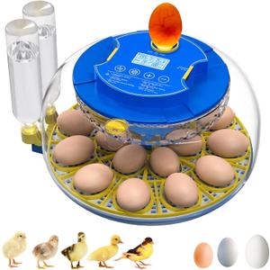 18 Egg Incubators for Hatching Eggs with Temperature Control, Egg Incubator with Automatic Egg Turning and Humidity Display, Built-in Egg Candler Incubator for Chicken Eggs, Duck, Goose & Quail
