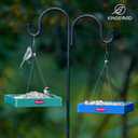 Kingsyard WPC Composite Platform Bird Feeder for Outside, Heavy Duty Hanging Tray for Mealworms & Seeds, 3.5 lbs Large Capacity, Weatherproof Recycled Plastic Material, Easy to Clean, Blue