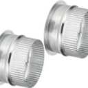 PATIKIL 4 Inch Duct Collar, 2 Pcs Duct Connector Flange Galvanized Iron Tight Vent Air Duct Fitting for Heating Cooling HVAC Ventilation Home Office