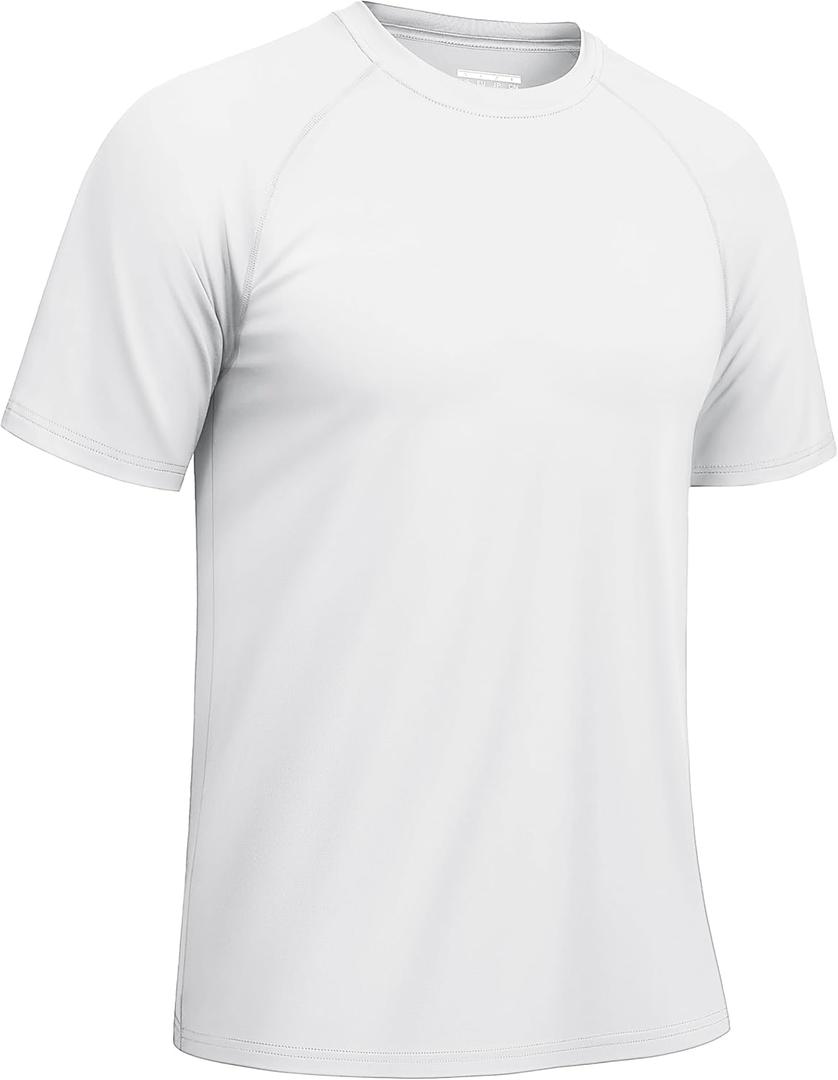 TACVASEN Men's Rashguard Shirts Short Sleeve UPF 50+ Sun Protection SPF T-Shirt Quick Dry Fishing Swim Athletic Tops (Blue, XL)