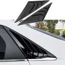 Blazeray for Hyundai Elantra 2021 2022 2023 2024 2025 Racing Style Rear Side Window Louvers Air Vent Scoop Shades Panel Cover Auto Exterior Decoration Trim Accessories 2PCS(Bright Black)
