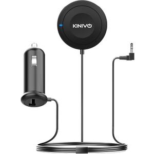 Kinivo BTC450 Bluetooth Car Kit (HandsFree, AUX Bluetooth Adapter for Cars with Ground Loop Noise Isolator, 3.5mm Aux Input, AptX)