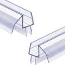 2 Pack Shower Door Bottom Seal 1/2" x 39" Glass Door PVC Seal Strip Suitable for 1/2 Inch Glass Frameless Shower Door Seal Strip Stop Shower Leaks