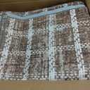 ROYHOME Checkered 8x10 Rug for Living Room Tan Brown Braided Geometric Print Soft Low-Pile Thin Large Washable Rugs for Bedroom for Dining Room