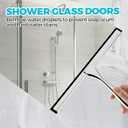 2PACK Shower Squeegee for Glass Doors, Squeegee for Shower GlassAll-Purpose Tile Walls, Bathroom, Window, Glass and Car Windshield, Mirrors and Kitchen-Stainless Steel, 10 Inches, Silver