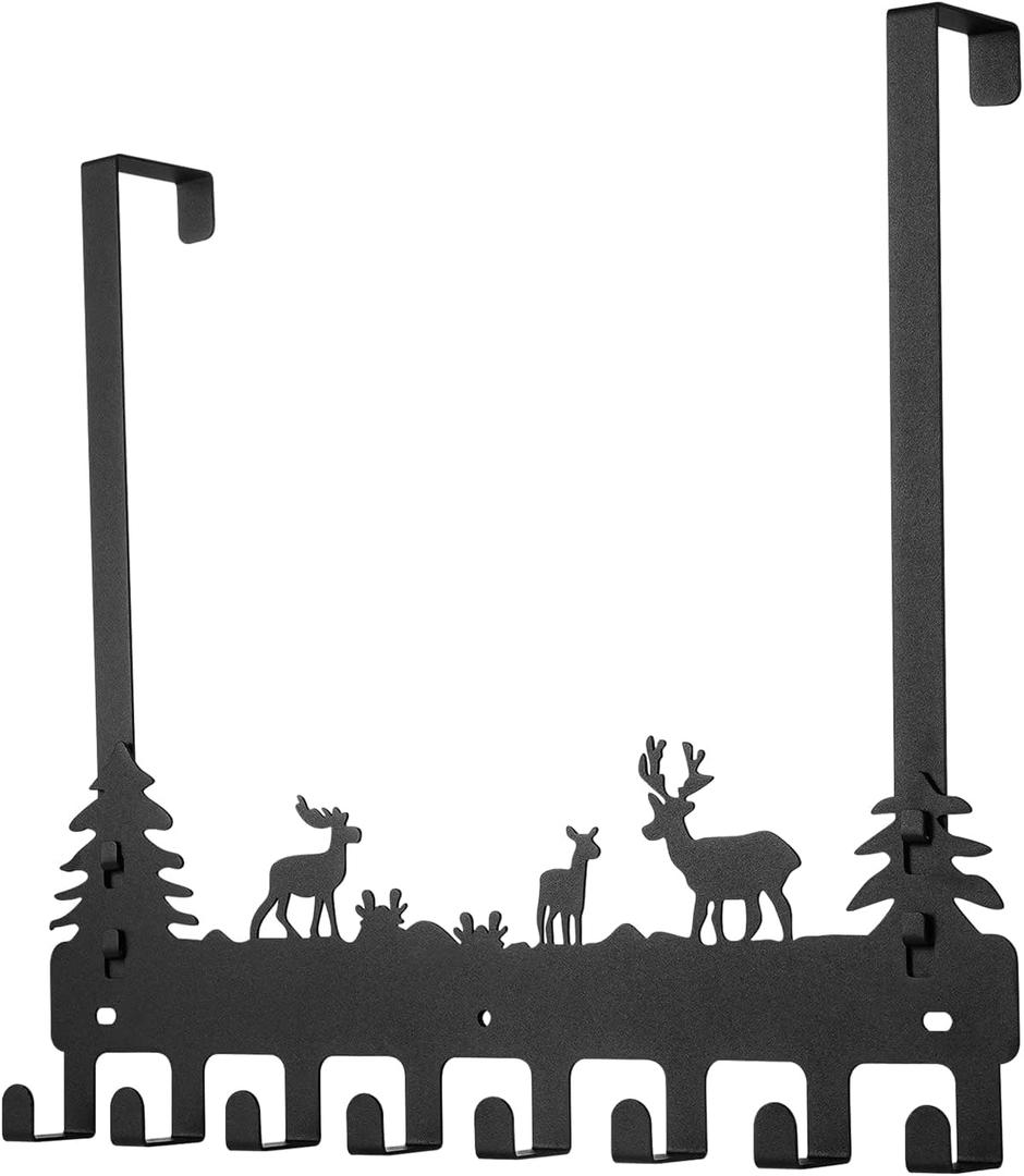 Over Door Clothes Hanger Shower Room Towel Hook Hanger Over Door Hooks Black 8 Hooks (1) Black