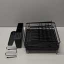 Large Dish Drying Rack, Expandable Dish Rack for Kitchen Counter, Upgraded Dish Drainer with Drainboard Set, Multifunctional Dish Rack with Utensil Holder & Cup Holder, 13.4"-28.7" L x 11.8" W