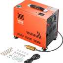 VEVOR PCP Air Compressor, 800W Dual-Cylinder PCP Airgun Compressor 4500PSI/30Mpa with Built-in Fan Cooling System, Auto-Stop | Oil Free Paintball Tank Compressor for Air Rifle, Scuba Diving Bottle (Large, Orange)