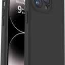 Vooii Compatible with iPhone 14 Pro Case, Liquid Silicone Upgrade [Camera Protection] [Soft Anti-Scratch Microfiber Lining] Shockproof Phone Case for iPhone 14 Pro 6.1 inch - Black