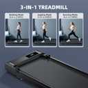 Walking Pad Treadmill for Home - Folding Treadmills with Handle Bar Portable Compact Fold up Indoor Foldable Handles Electric Walk Pads Small Spaces Mini Running Quiet Under Bed Office