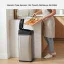 iTouchless 13 Gallon Patented Sensor Trash Can with Lid & Odor Filter, Original Inventor 50L Automatic Kitchen Garbage Bin, Fingerprint-Proof Stainless Steel, Pet-Proof Lock, Soft-Close, Silver