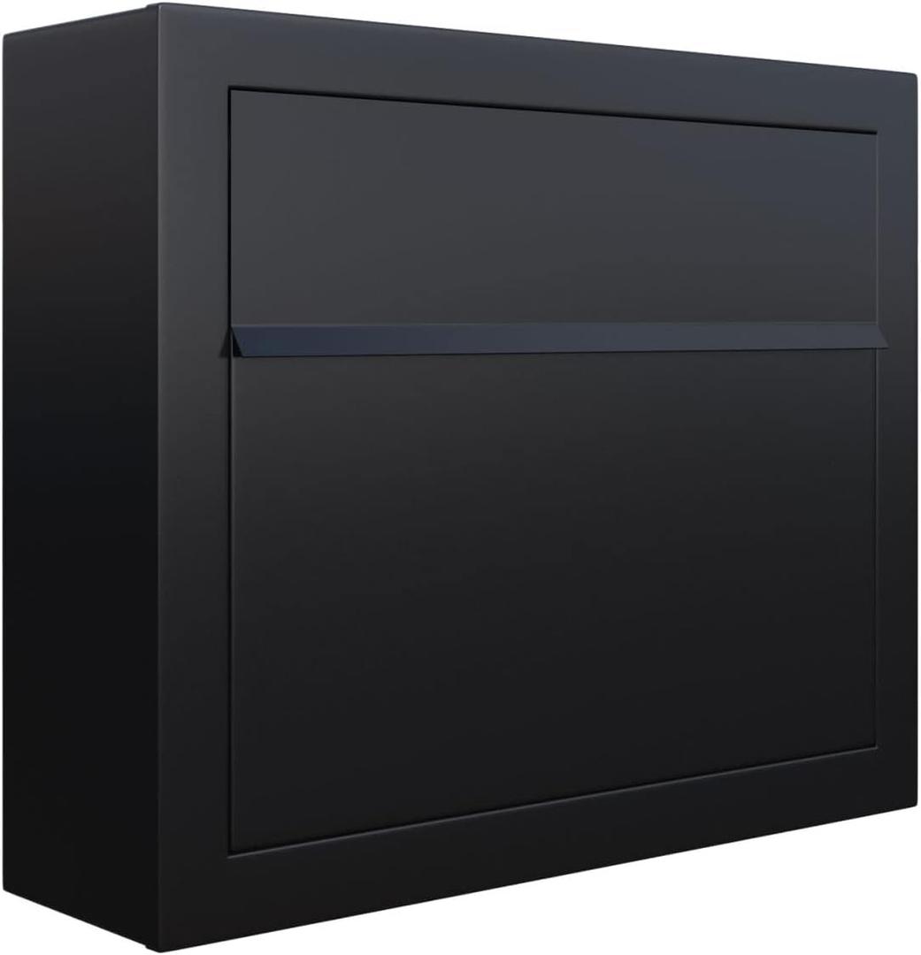 Elegance- Contemporary Designer Mailbox in Powder-Coated Black