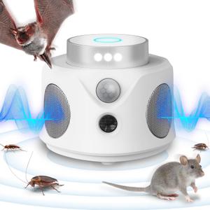 Ultrasonic Repellent for Rodent, 360 Mice Repellent Indoor Rat Deterrent Get Rid of Mice with LED Lights, Pest Control Squirrel Repeller for Attic Houses Barns Garage Basement RV