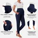 HIGHDAYS Maternity Pants with Pockets, Over Belly Maternity Leggings, Thick Pregnancy Joggers Sweatpants for Active Workout (Black, S)