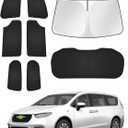 Sunshades for Chrysler Pacifica 2017-2025 2026 Accessories Windshield Sun Shade Side Rear Window Shade Cover Sun Visor Shield Privacy Protection Keep Vehicle Cool Black 8PCS