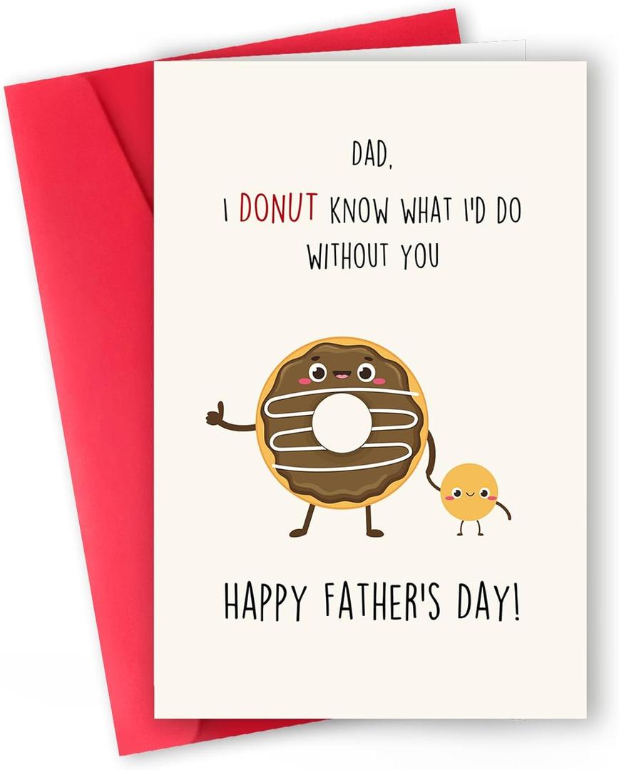 5 x ICOOLYI Funny Father’s Day Card Dad – Fathers Day Gift for Dad from Daughter, Son, Wife