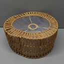 Plug in Pendant Light Rattan Hanging Lamp, Boho Hanging Lights with Paper Woven & Fabric 2 in 1 Shade, 3-Way Dimmable Bulb Included, Ceiling Light Fixture for Living Room, Bedroom, Farmhouse