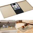 URMONA Waterproof Silicone Under Sink Mat 40'' x 22'' Shelf Liner for Kitchen and Bathroom, Cabinet and Counter Protector, Storage and Organizers, Litter Mat, Pet Cat Puppy Essentials(Khaki)