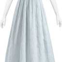CR ROLECOS Regency Dresses Victorian Empire Waist Dress for Women Bridgerton Tea Party Puff Sleeve Costume Gown with Gloves (Small, Blue)