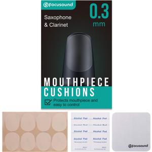 Focusound Saxophone & Clarinet Mouthpiece Cushions, Thin, 0.3mm Clear, 8-Pack