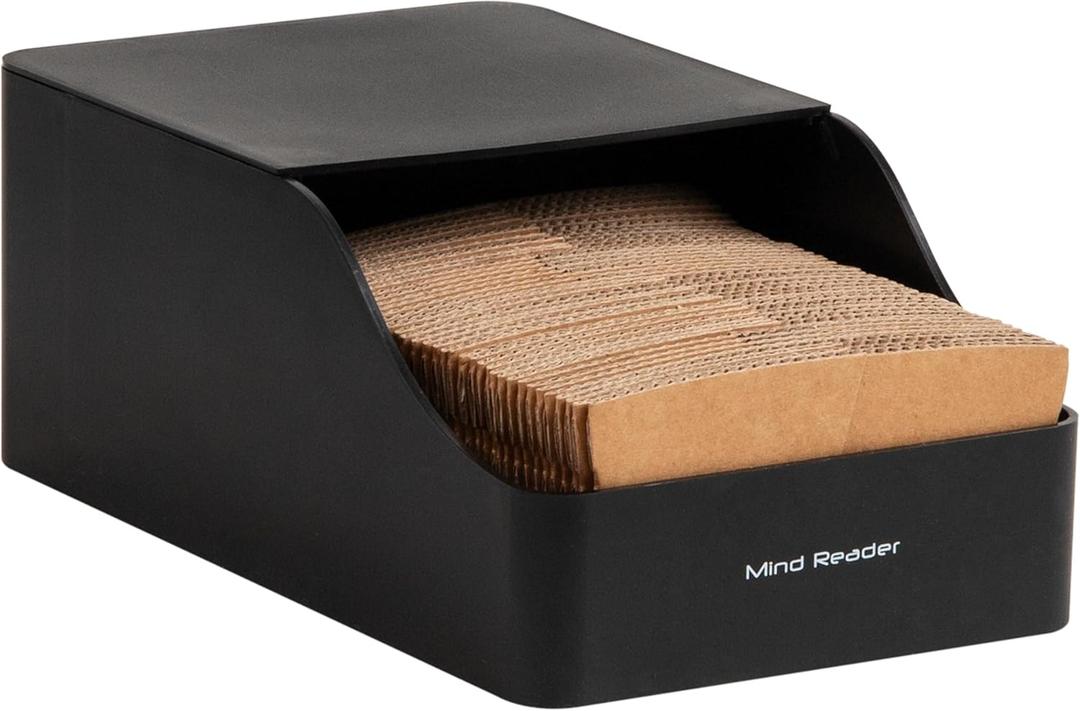 Mind Reader Hot Cup Sleeve Dispenser, Coffee Bar Accessories, Coffee Station, Kitchen Org, 5.91"L x 9.65"W x 3.94"H, Black