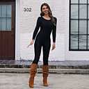 Women's Long Sleeve Unitard Dance Costume Spandex Full Body Suits One Piece Jumpsuits (Medium, Black)