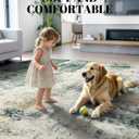 Washable Area Rug Living Room Rugs 9x12 - Neutral Modern Abstract Rugs Soft Carpet with Non Slip Backing for Under Dining Room Table, Bedroom, Home, Office, Dorm - Gray Green