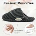 Besroad Slippers for Women Memory Foam House Bedroom Slippers Adjustable Corduroy House Slides Sandals Shoes (Gray, L)