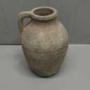 Ceramic Rustic Farmhouse Vase, 9 inch Ceramic Oatmeal Flower Vase for Centerpieces Pampas Grass Pottery Jug with Handle Boho Modern Rustic Farmhouse Decor for Living Room Kitchen Dinner Table Shelves