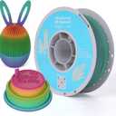TECSONAR Matte Rainbow PLA 3D Printer Filament, 1KG Spool(2.2lbs) 1.75mm PLA Fast Color Change 3D Printing Material,Gradient Filament for Most FDM 3D Printers, Red Coral