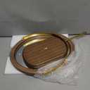 Tstarer Desk Makeup Mirror with Solid Wood,Elliptical Vanity Table Mirror for Living Room Bedroom (7.5 W x 13.5 H) (Rustic Brown)