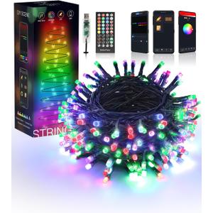 Flacchi Smart Christmas Lights, 32 ft 100 LED USB Smart Color Changing Led String Lights with Bluetooth APP & Remote Control for Halloween Christmas Decorations Indoor
