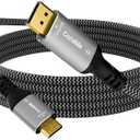 4K DisplayPort to Mini HDMI Cable 4FT, Uni-Directional DP to Mini HDMI Cable. Supports 4K@60Hz, 2K@120Hz, Video UHD, Nylon Braided, for Desktop, AMD, NVIDIA, KYY, ARZOPA, VILVA, MNN, Portable Monitor