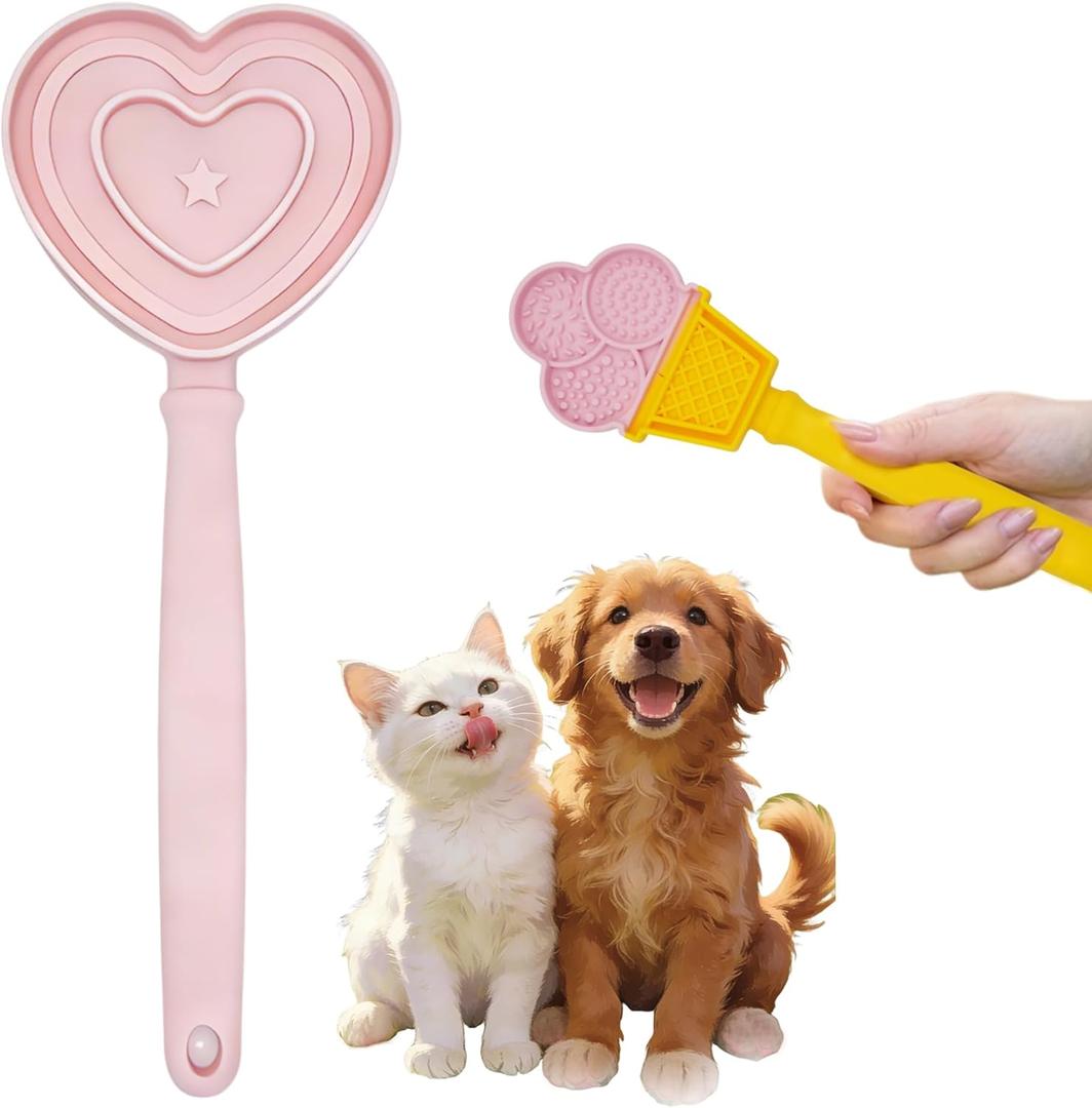 Pet Fun Feeder with Handle Slow Feeding Bowl Suitable for All Dogs and Cats Love Heart