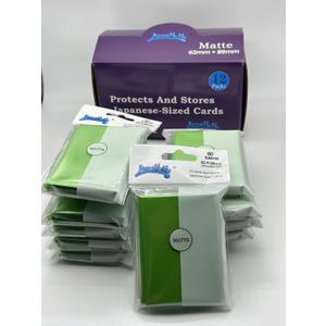 1 Box of 720 Counts -12packs LightGreen Color Double Matte Japanese Small Card Sleeves 62mmx89mm Card Sleeves, Toploading fits for Japanese Trading Card Perfect Size