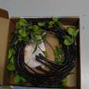 4Pcs 38" Artificial Ficus Branches Fake Greenery Stems Faux Ficus Twig Plants Green Fake Leaf Spray for Home Office Wedding Vase Filler Banquet Home Decor(Green)