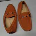 yldsgs Flat Loafer for Men Suede Leather Slip-on Dress Driving Moccasins Casual Boat Shoes Orange 10/44