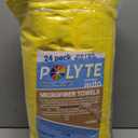 POLYTE Premium Microfiber Cleaning Towel, 16x16 in 24 Pack (Blue, Gray, Yellow)