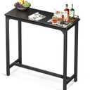 ODK 39 inch Bar Table, Bar Height Pub Table, Counter Height Bar Table, Rectangular High Top Kitchen & Dining Counter Tables with Sturdy Legs & Easy-to-Clean Top, Indoor use, Black