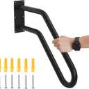1pcs U-Shaped Wall Mount Handrail Iron Outdoor Grab Bar Black Hand railings for 1 to 3 Steps Stairs(Dia 1" Iron Pipe,17.71''Length,16.53''Height) (17.7"X16.5")