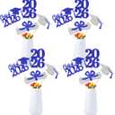24Pcs 2026 Graduation Table Centerpiece Sticks Blue and Silver 2026 Graduation Centerpieces for Tables 2026 Class of 2026 Graduation Party Table Decorations Blue and Silver