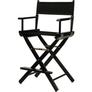24" Director's Chair Black Frame-with Black Canvas, Counter Height 