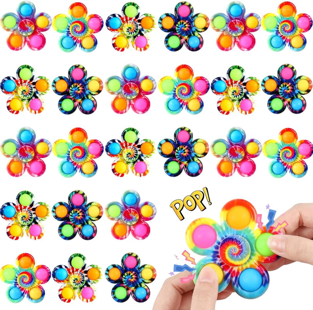 Gigilli 24 Pack Party Favors Fidget Spinners for Kids 4-8-12, Halloween Goodie Bags Stuffers for Kids 3-5, ADHD Pop Mini Fidget Toys Bulk Treasure Box Toys for Classroom Prizes, Adult Anxiety Toys