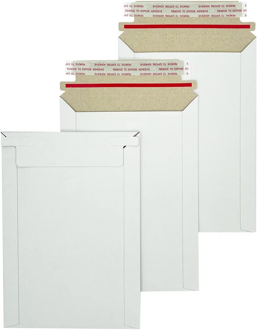 30 Pack White Rigid Mailers 6x8.65 Inches - Can Keep Flat Kraft Cardboard Mailer, Suitable for Protecting Shipping Gift Cards, Invitations, Photos, Documents