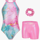 Zaclotre Gymnastics Leotards for Girls Sparkly Sleeveless Clasp Back Dance Leotard Unitards with Tumbling Shorts
. 150