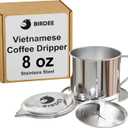 Birdee Vietnamese Coffee Dripper  Stainless Steel 8 oz Phin Filter, Perfect Cup of Phin Drip Coffee in 35 Minutes, Durable & Dishwasher Safe