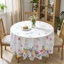 Ganeen 6 Pcs Spring Wildflower Plastic Tablecloth 84 Inch Spring Round Tablecloths Floral Theme Birthday Decor Disposable Plastic Waterproof Table Covers for Holiday Wedding Decoration Party Favor