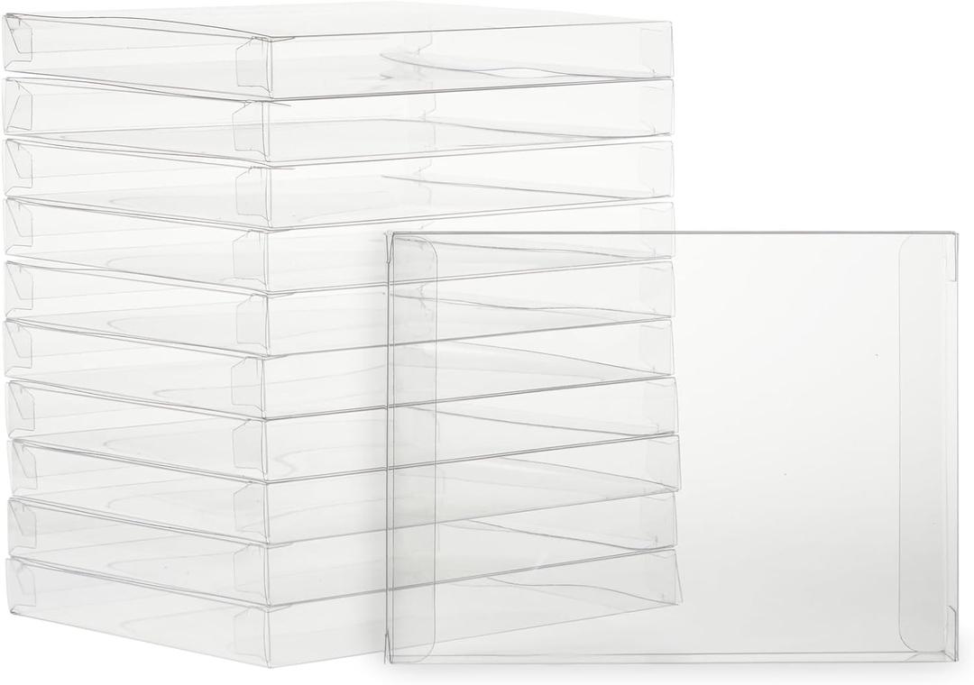 Juvale Boxes for Cards - 4.5 x 5.9 In, Clear, 50 Pack, Hinged A2 Storage - Notecard Packaging & Photo Storage Organizer - Card Boxes for Crafting, Stationery Packaging