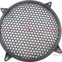 2pcs 12 Inch Speaker Grille Cover ABS Mesh with Mounting Screws Plastic Mesh Cover Stage Box Exterior Mesh Cover Plastic Legged Mesh Frame Sound Speakers for Home Audio Black