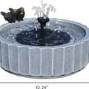 Solar Water Fountain for Bird Bath,Outdoor Bird Bath Fountain,Roman Column Design with Bird,Solar Powered with 3 Nozzles,Outdoor Garden,Yard